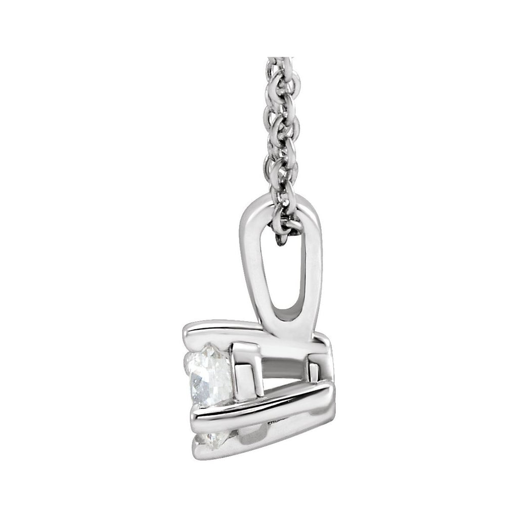 1/4 CT Natural Diamond Solitaire Necklace in 14k white gold