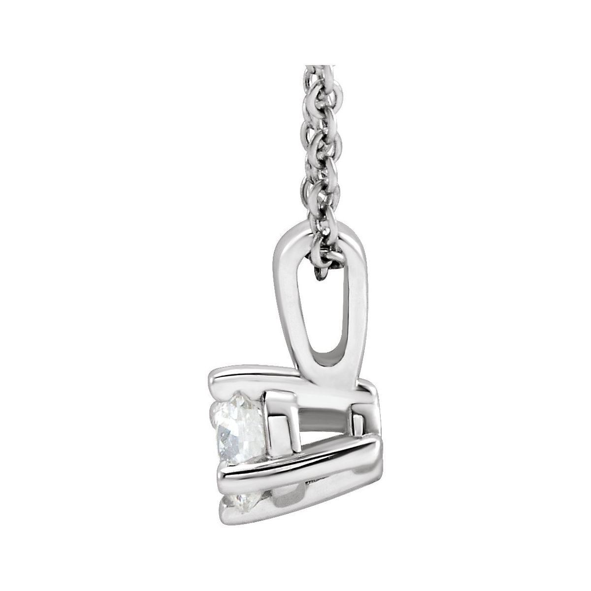 1/4 CT Natural Diamond Solitaire Necklace in 14k white gold