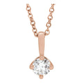 1/4 CT Natural Diamond Solitaire Necklace in 14k rose gold