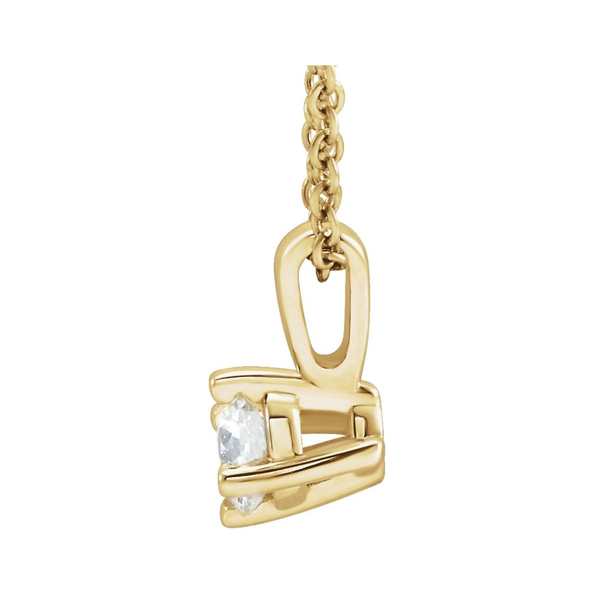 1/4 CT Natural Diamond Solitaire Necklace in 14k yellow gold