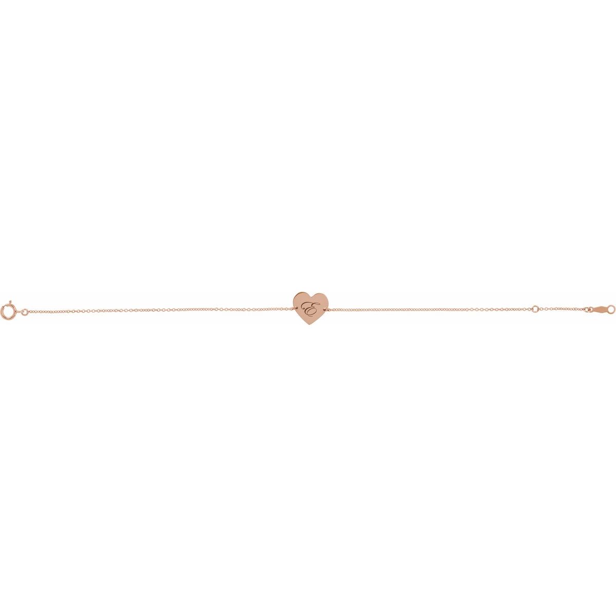 Engravable Heart Bracelet in 14k rose gold