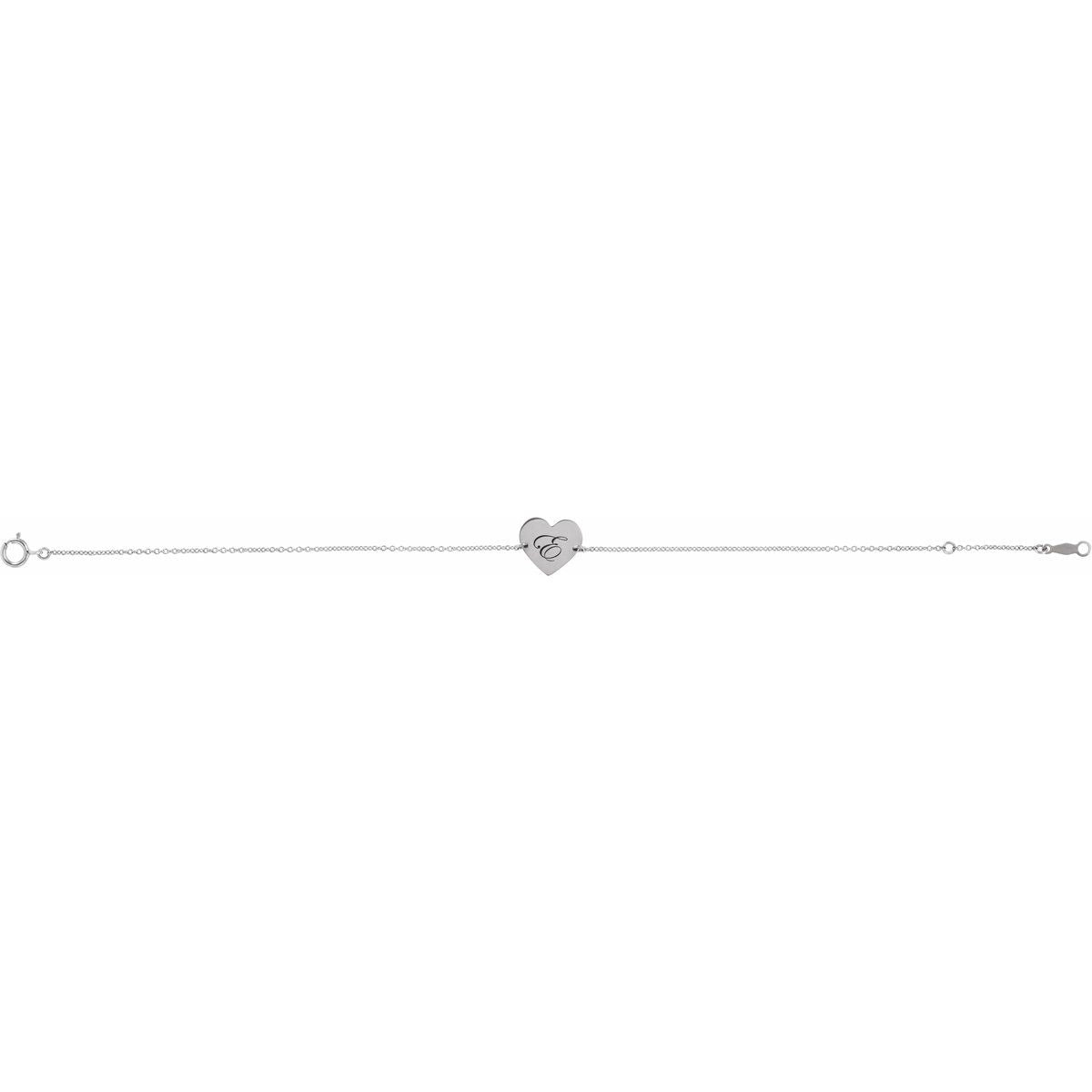 Engravable Heart Bracelet in 14k white gold