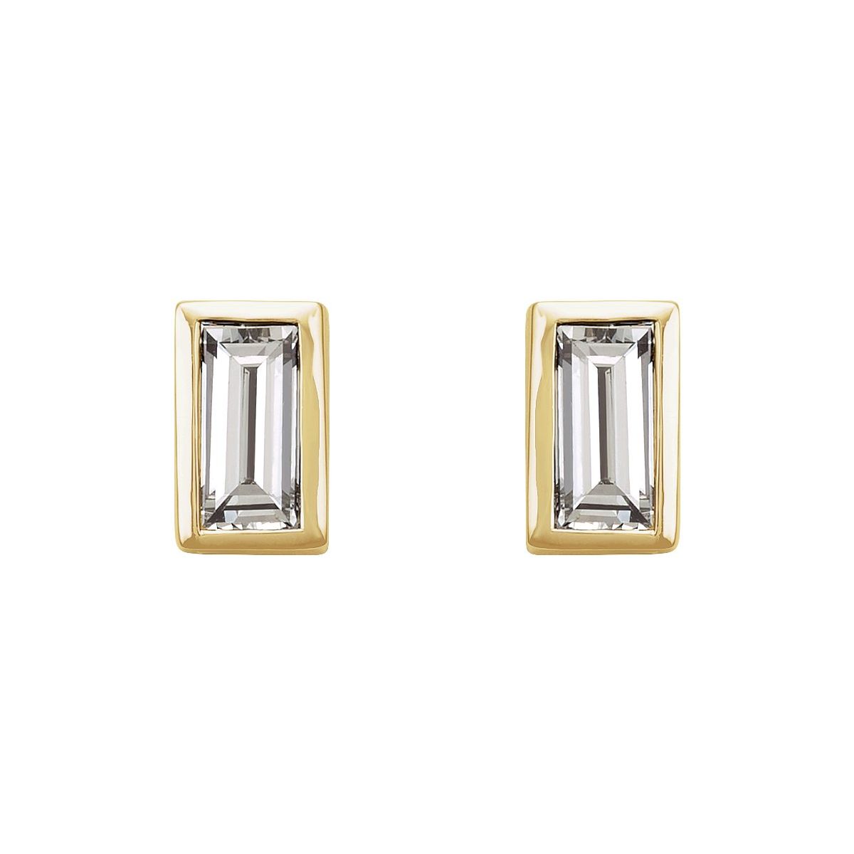 .08 CTW Natural Diamond Bezel-Set Earrings in 14k yellow gold