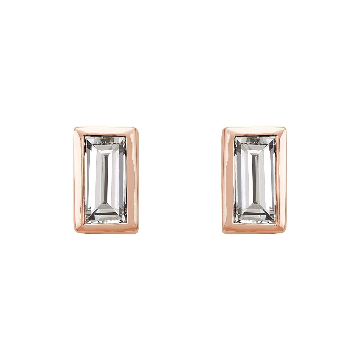 .08 CTW Natural Diamond Bezel-Set Earrings in 14k rose gold