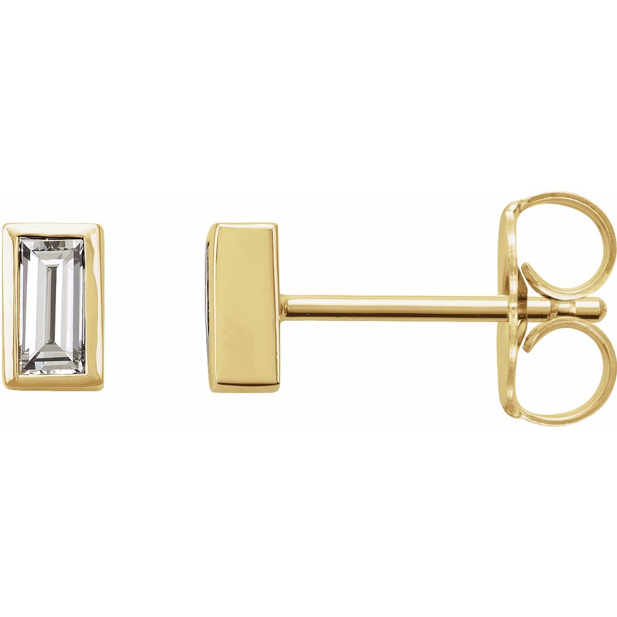 .08 CTW Natural Diamond Bezel-Set Earrings in 14k yellow gold