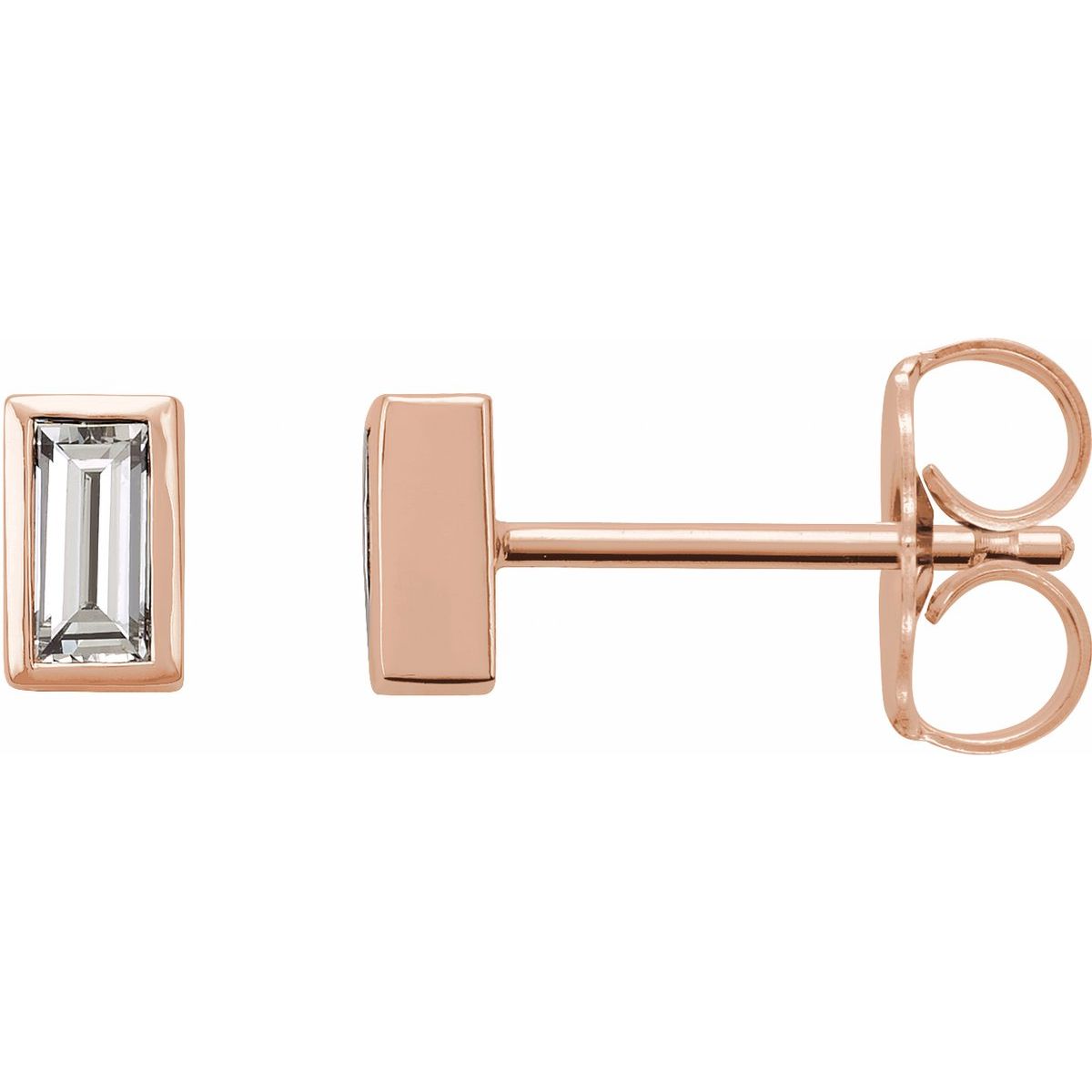 .08 CTW Natural Diamond Bezel-Set Earrings in 14k rose gold