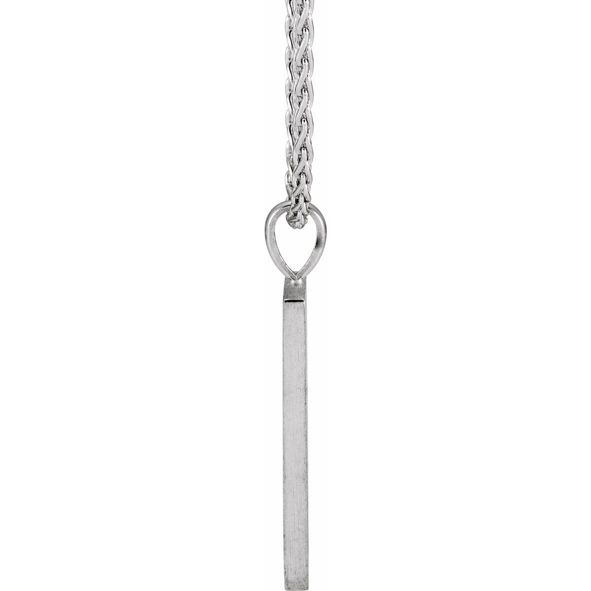 1/6 CTW Natural Black Diamond Triangle Necklace in 14k white gold