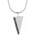 1/6 CTW Natural Black Diamond Triangle Necklace in 14k white gold