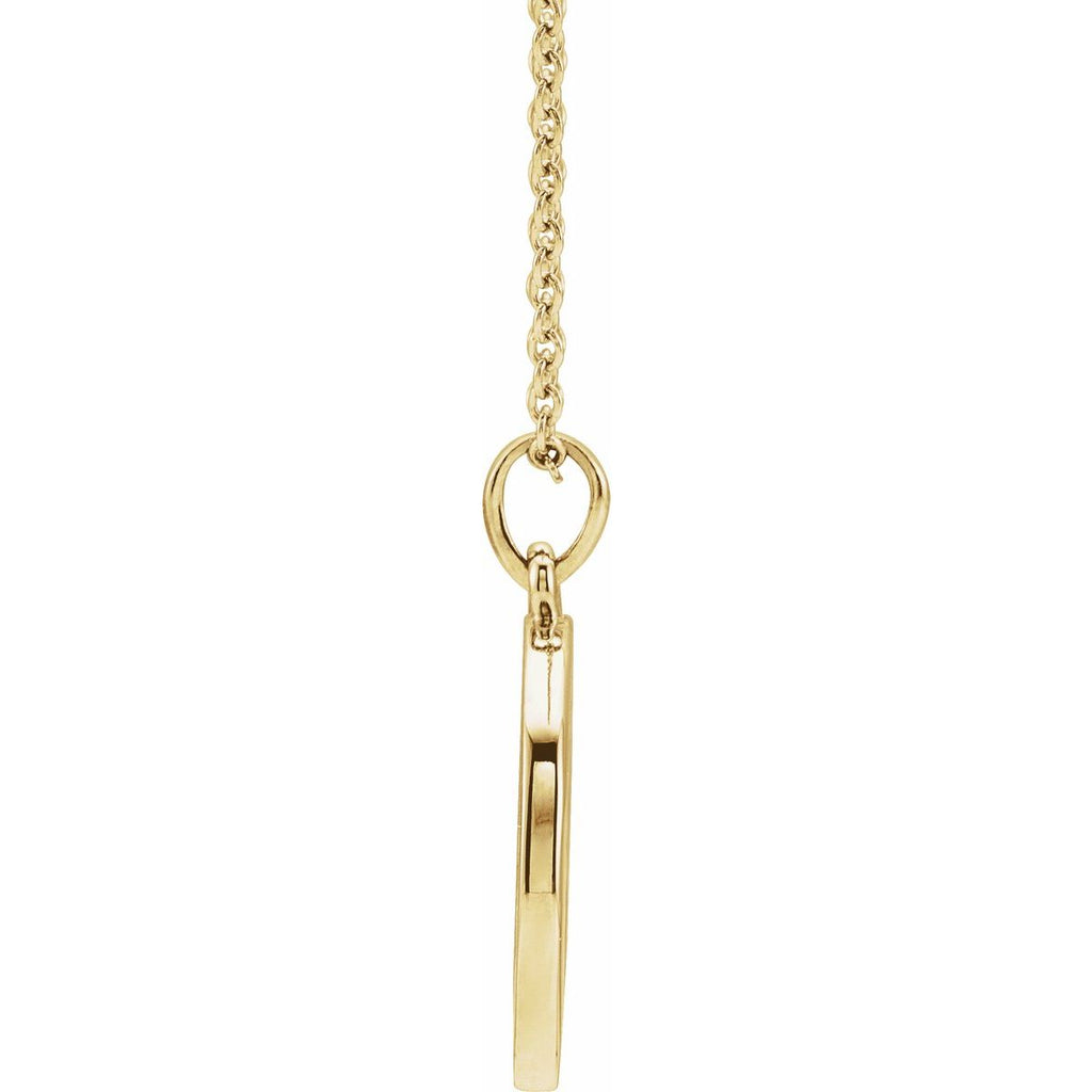 1/5 CTW Natural Diamond Engravable Necklace in 14k yellow gold