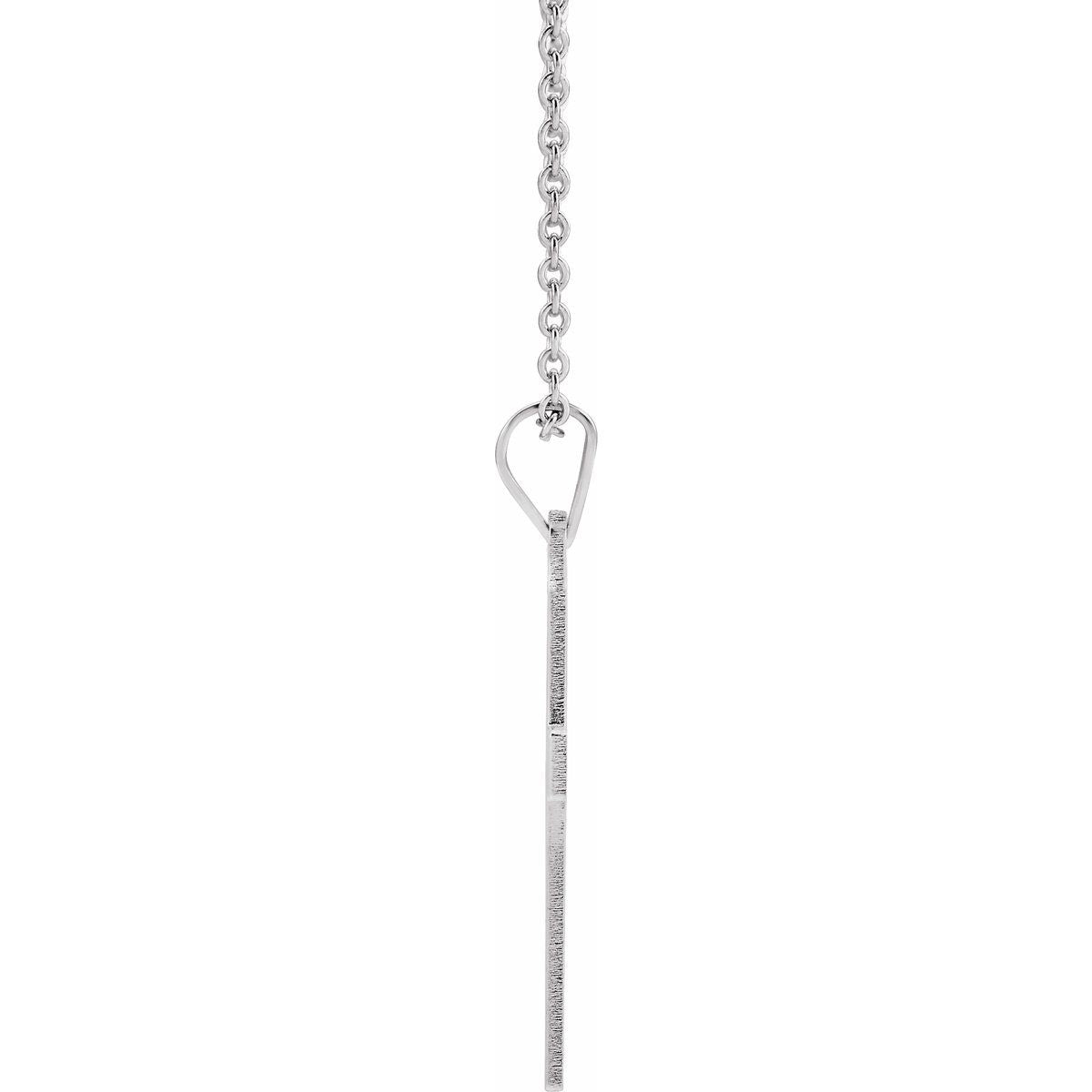 25.9x12 mm Cross Necklace in 14k white gold