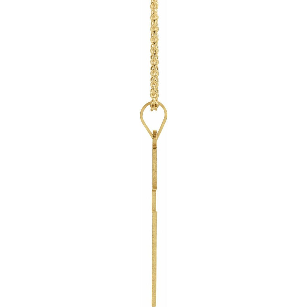 29.4x13.8 mm Cross Necklace in 14k yellow gold