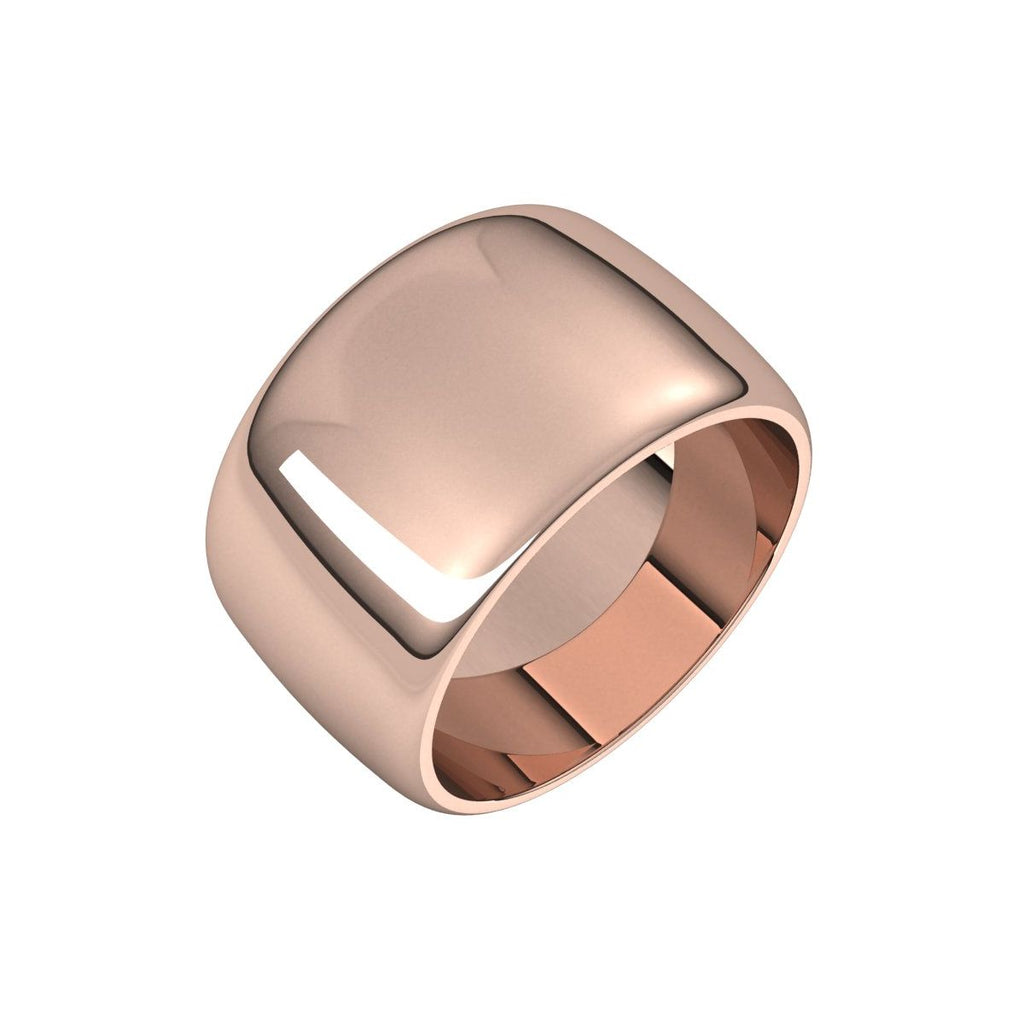 12 mm Half Round Band in 14k rose gold