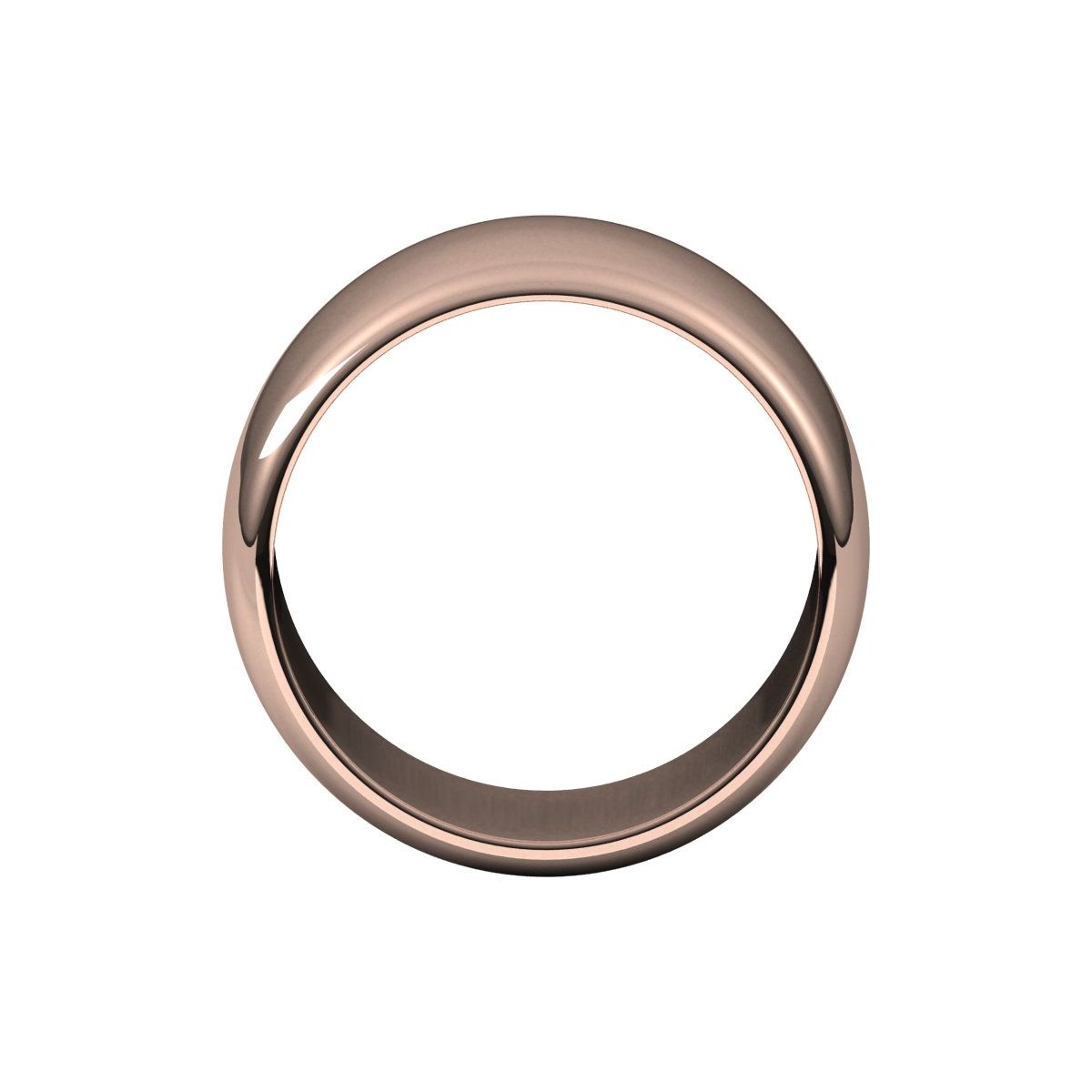 12 mm Half Round Band in 14k rose gold