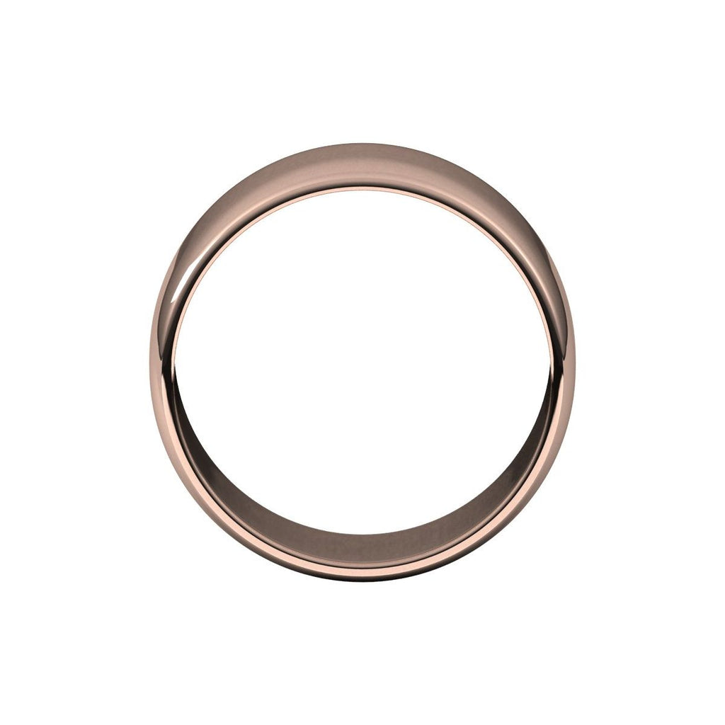10 mm Lightweight Half Round Band in 14k rose gold