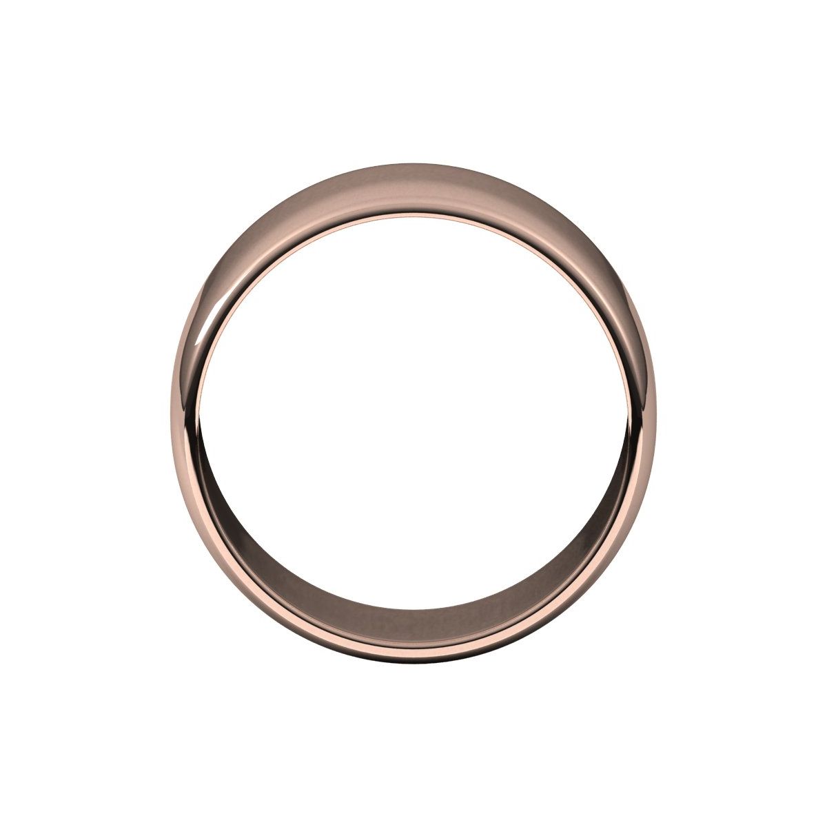 10 mm Lightweight Half Round Band in 14k rose gold