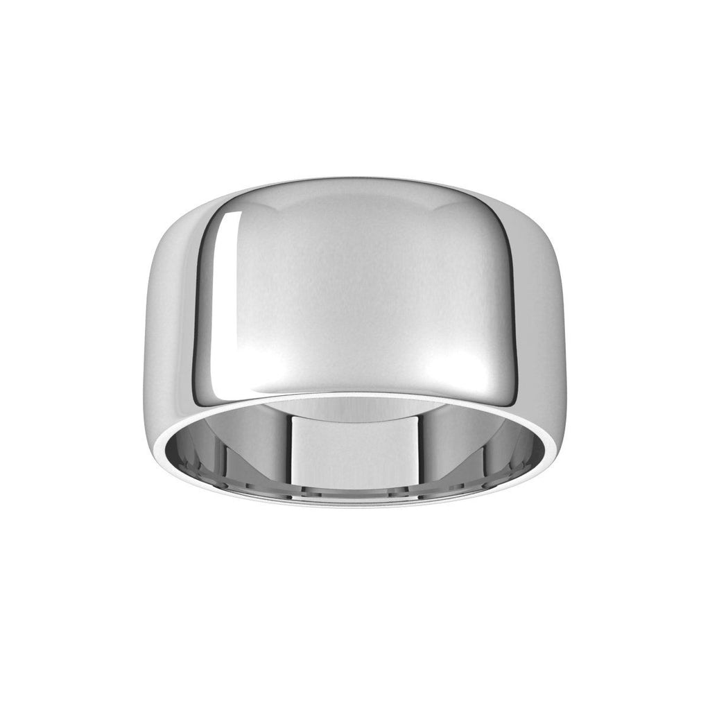 10 mm Lightweight Half Round Band in 14k white gold