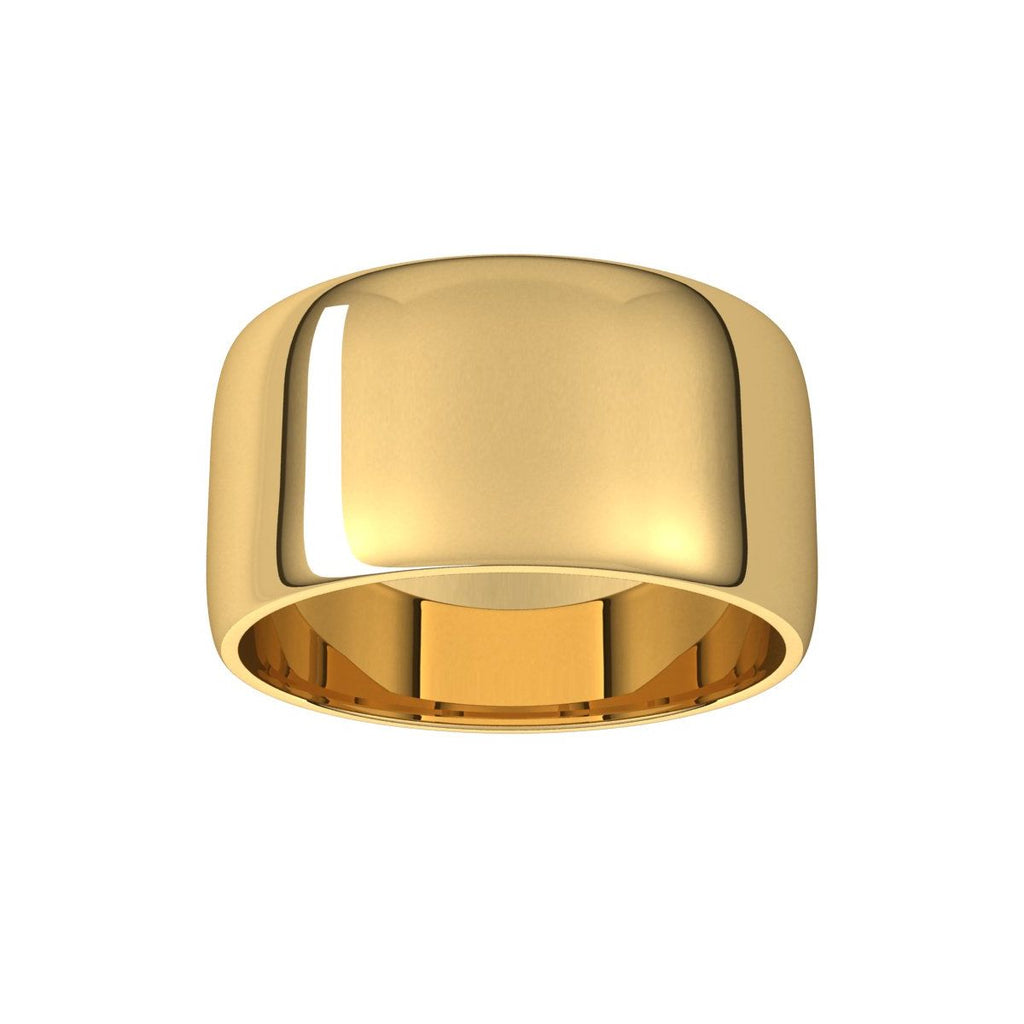 10 mm Lightweight Half Round Band in 14k yellow gold