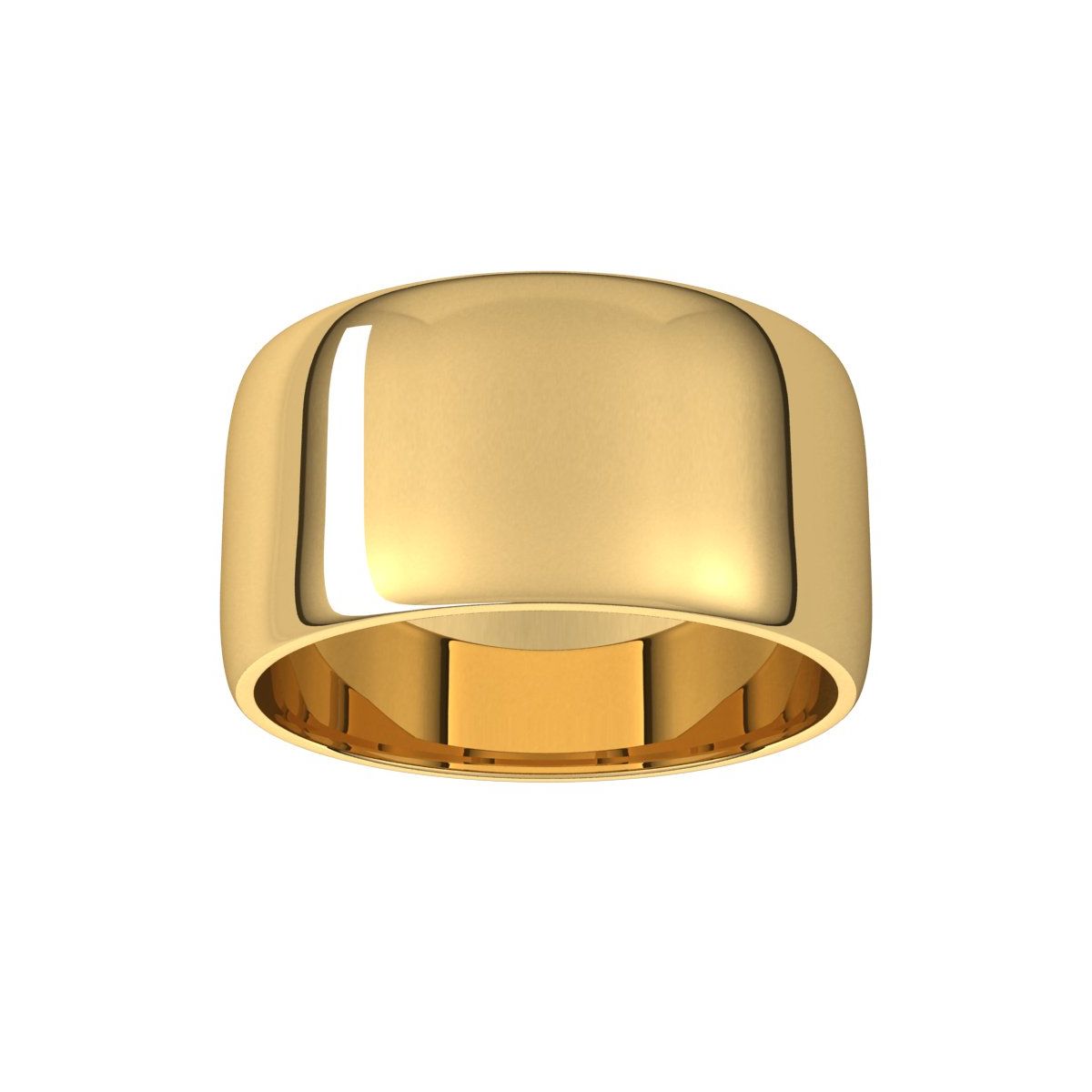 10 mm Lightweight Half Round Band in 14k yellow gold