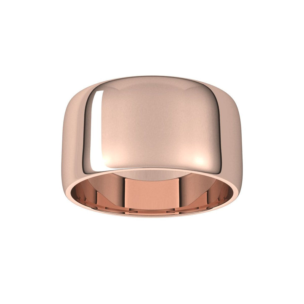 10 mm Lightweight Half Round Band in 14k rose gold