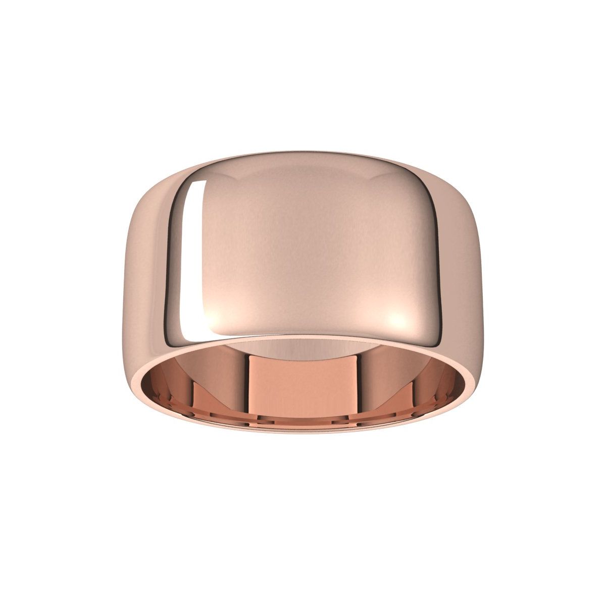 10 mm Lightweight Half Round Band in 14k rose gold