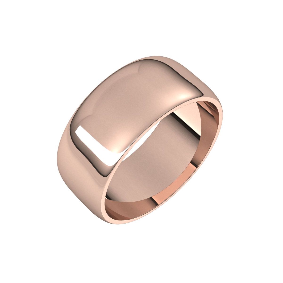 8 mm Lightweight Half Round Band in 14k rose gold