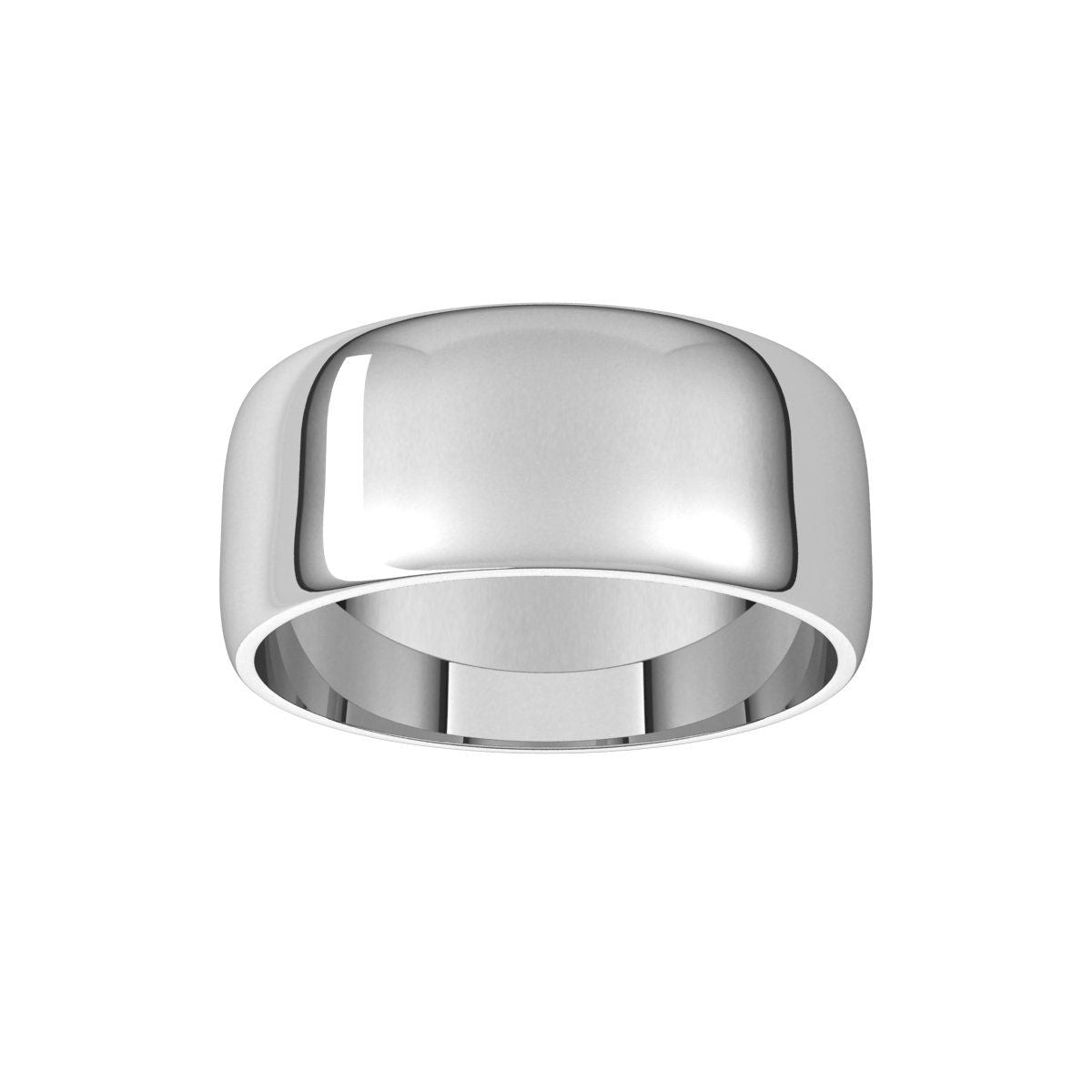 8 mm Lightweight Half Round Band in 14k white gold