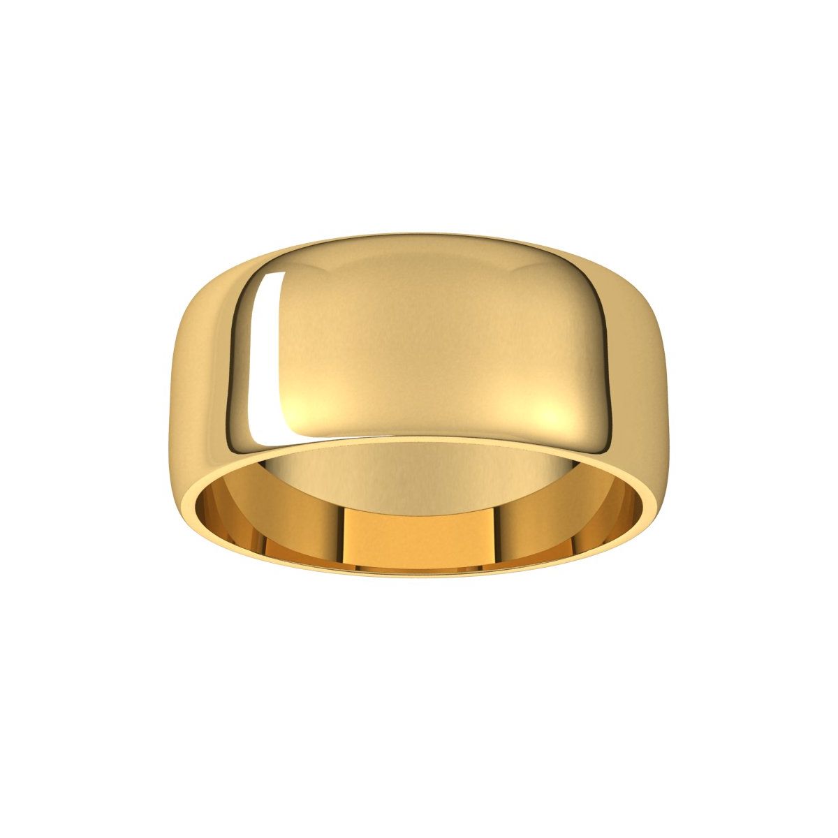 8 mm Lightweight Half Round Band in 14k yellow gold