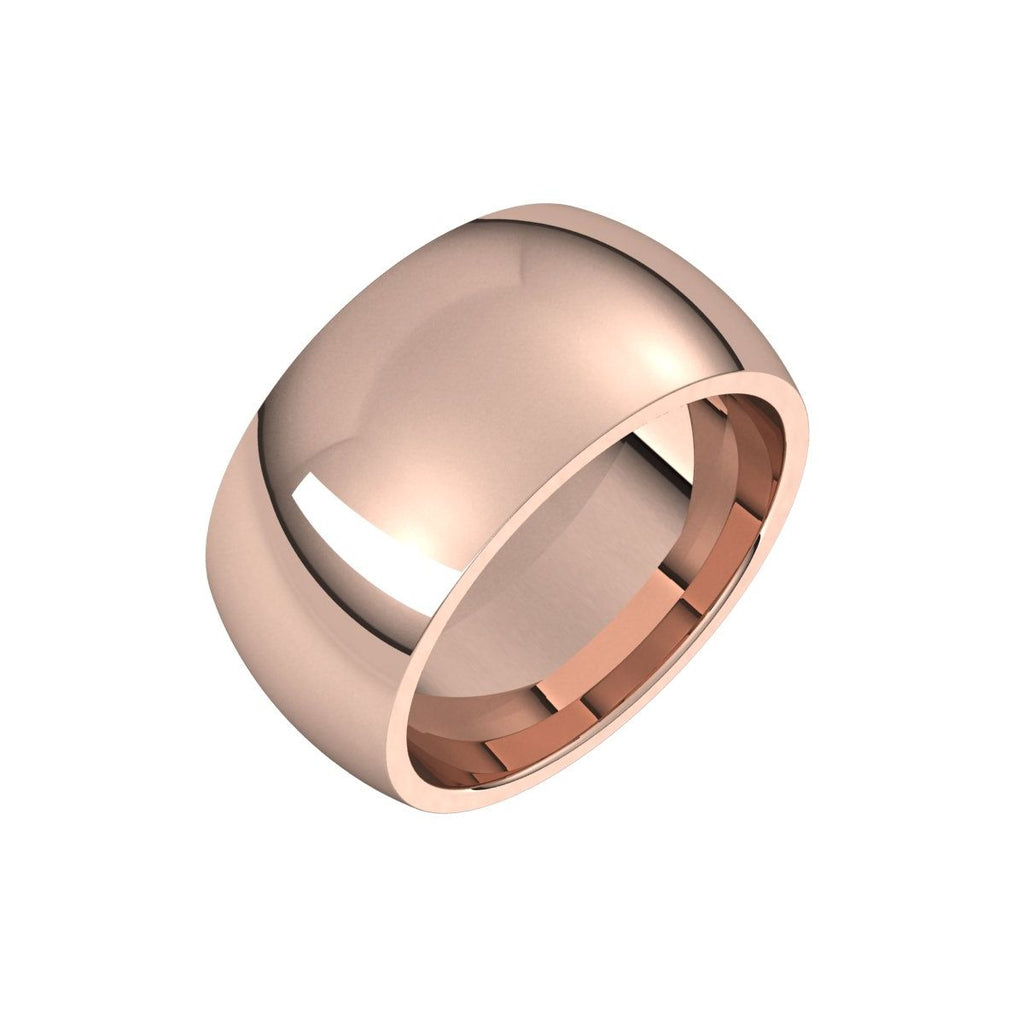 10 mm Comfort-Fit Half Round Band in 14k rose gold