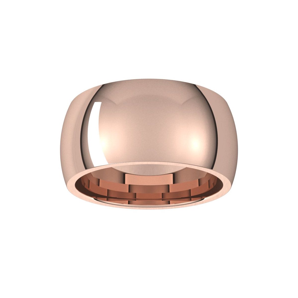 10 mm Comfort-Fit Half Round Band in 14k rose gold