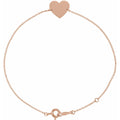 Engravable Heart Bracelet in 14k rose gold