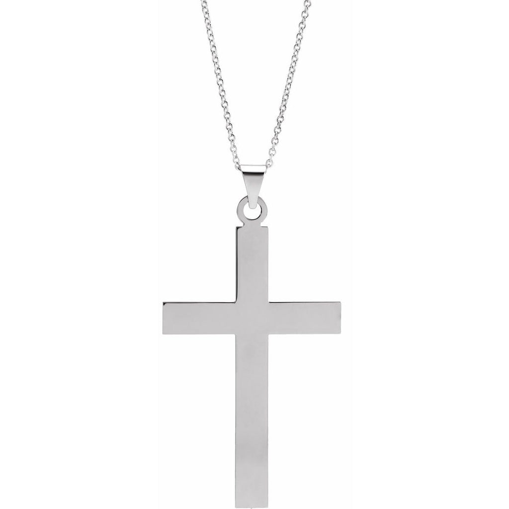 49.4x25 mm Cross Necklace in 14k white gold