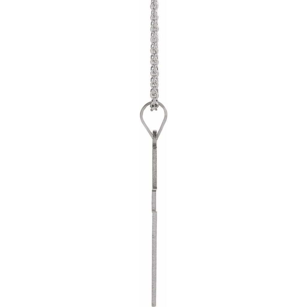 29.4x13.8 mm Cross Necklace in 14k white gold