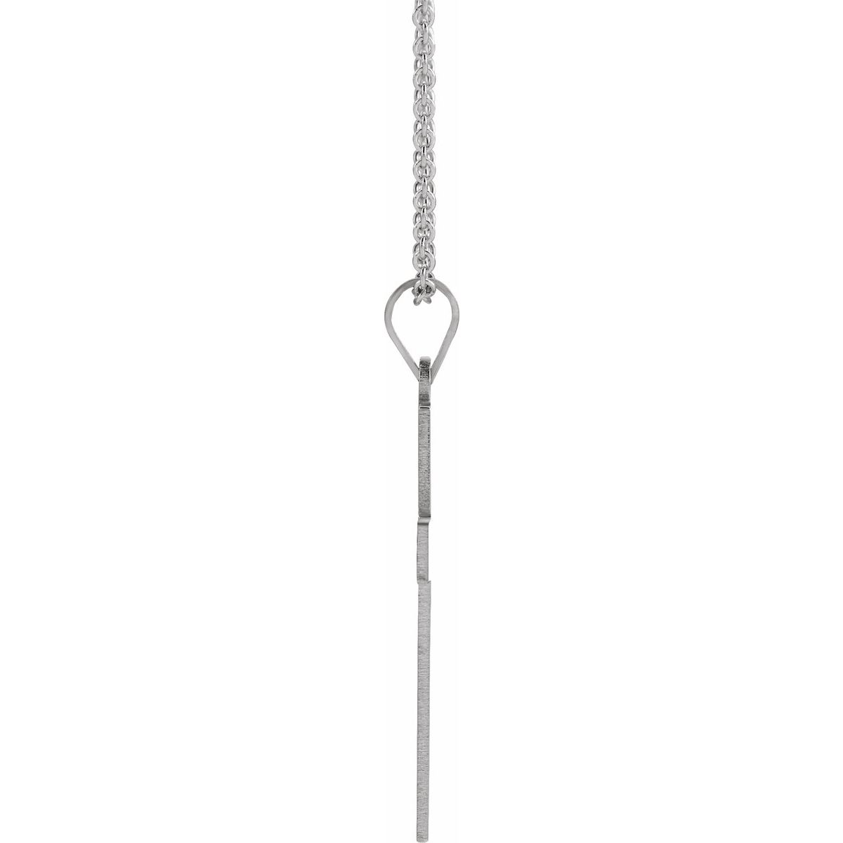 29.4x13.8 mm Cross Necklace in 14k white gold