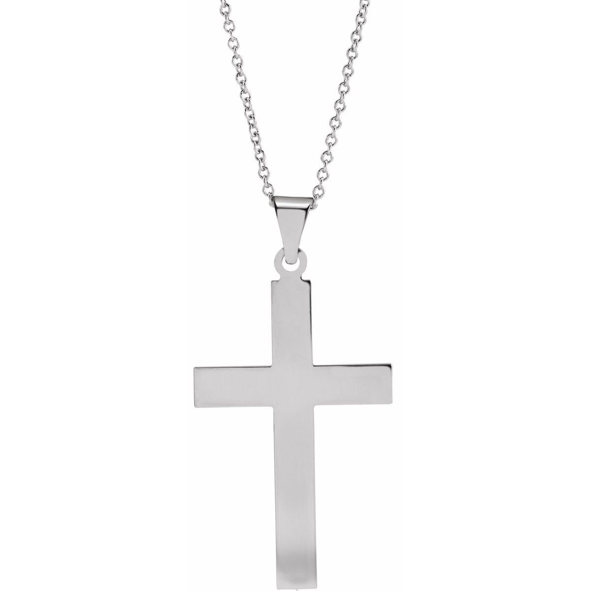 36.8x17.7 mm Cross Necklace in 14k white gold