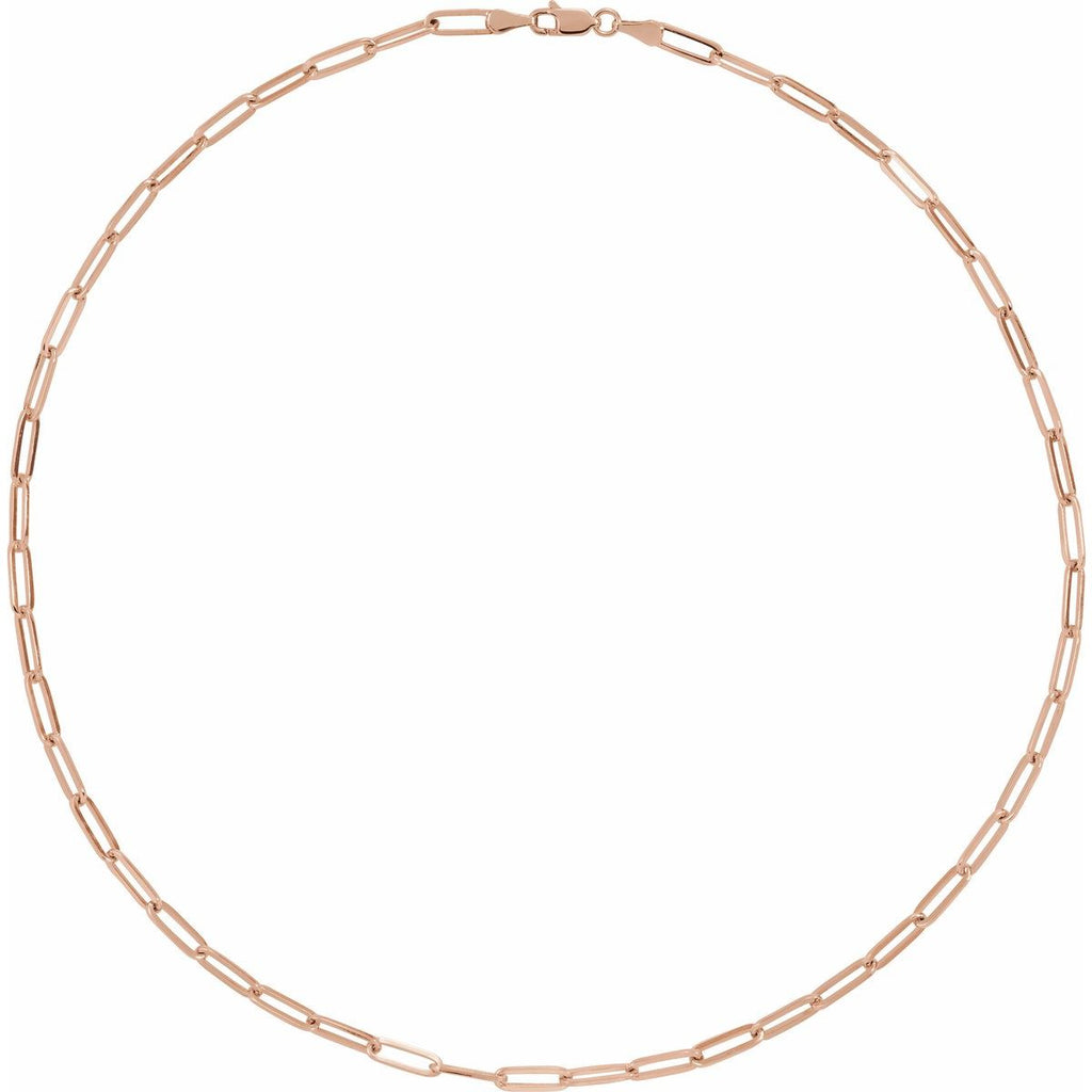 3.85 mm Paperclip-Style Chain in 14k rose gold