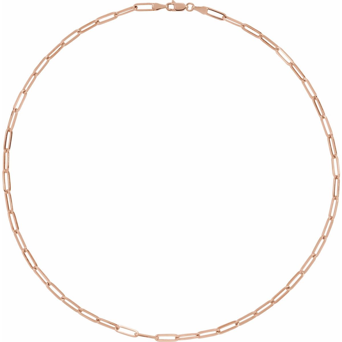 3.85 mm Paperclip-Style Chain in 14k rose gold