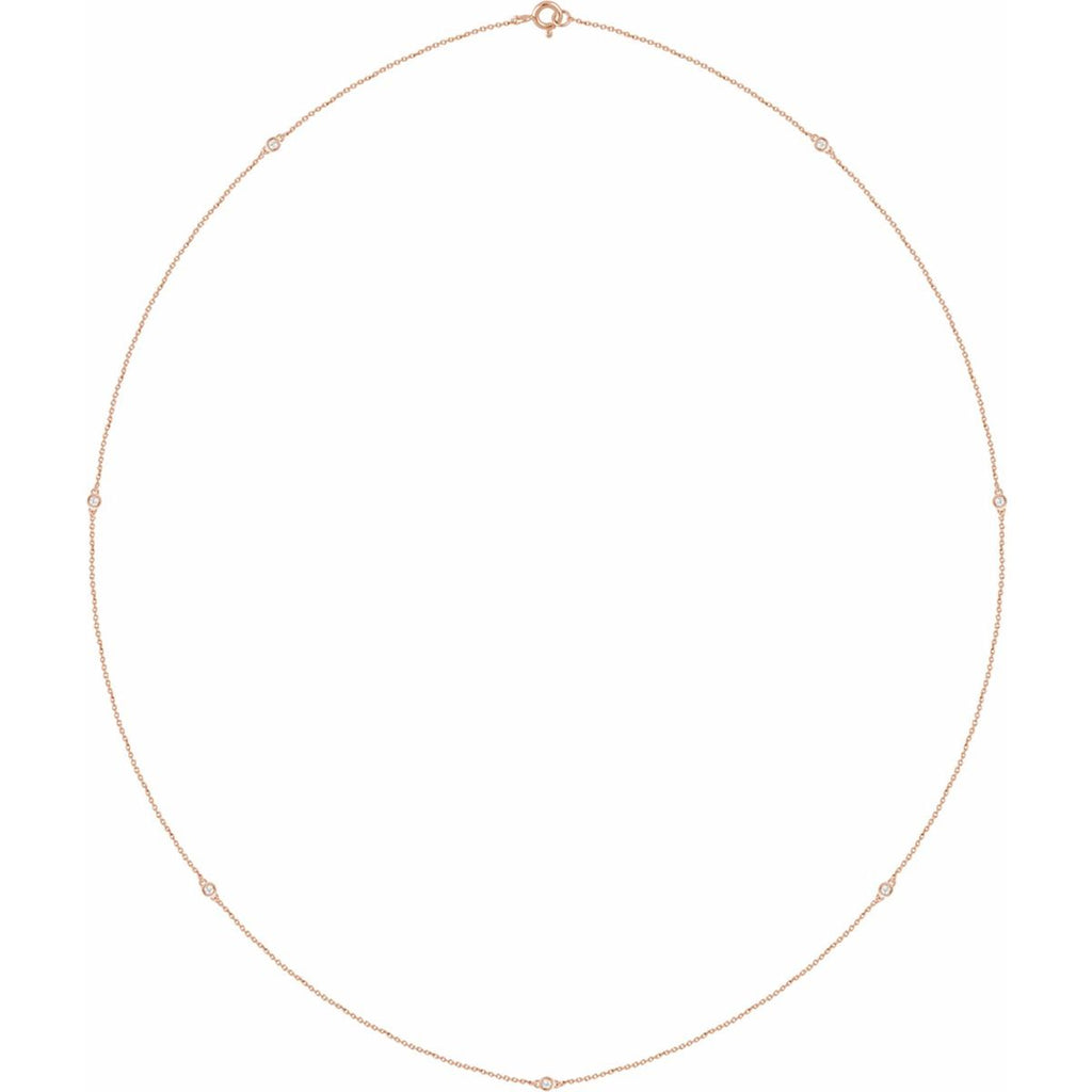 1 3/4 CTW Natural Diamond 7-Station Necklace in 14k rose gold