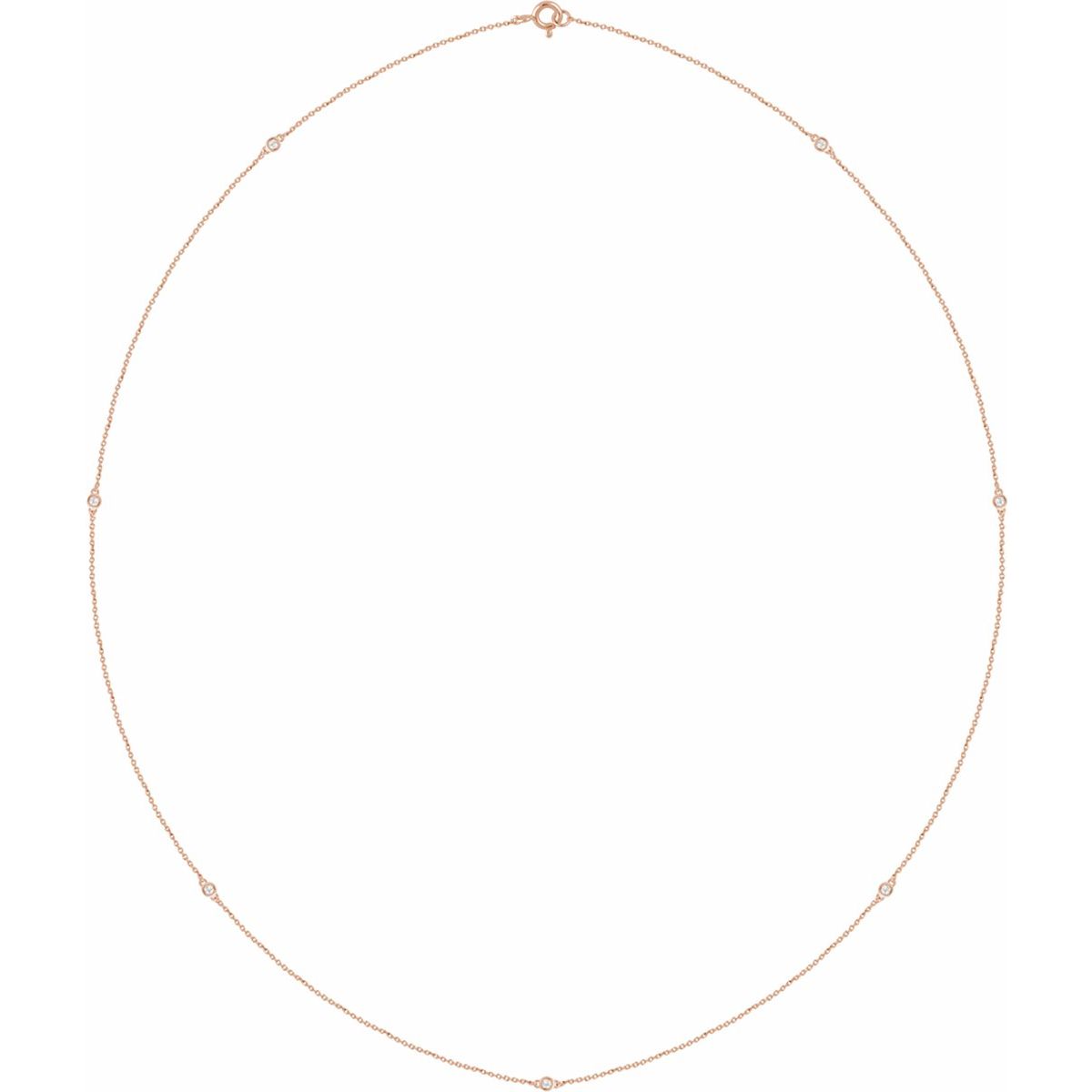 1 3/4 CTW Natural Diamond 7-Station Necklace in 14k rose gold