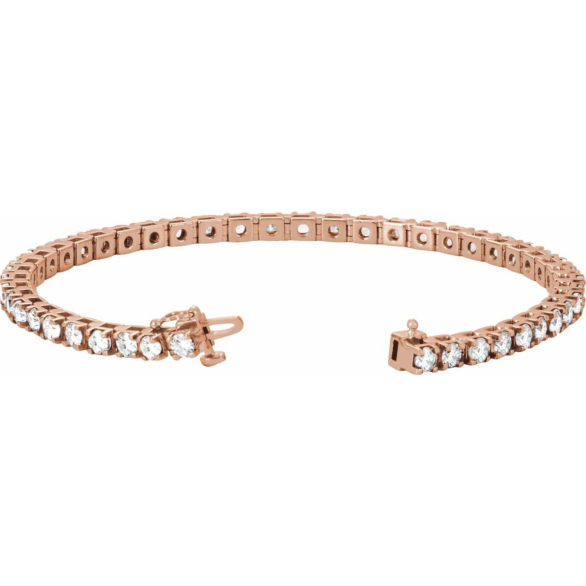 4 3/4 CTW Lab-Grown Diamond Line Bracelet in 14k rose gold