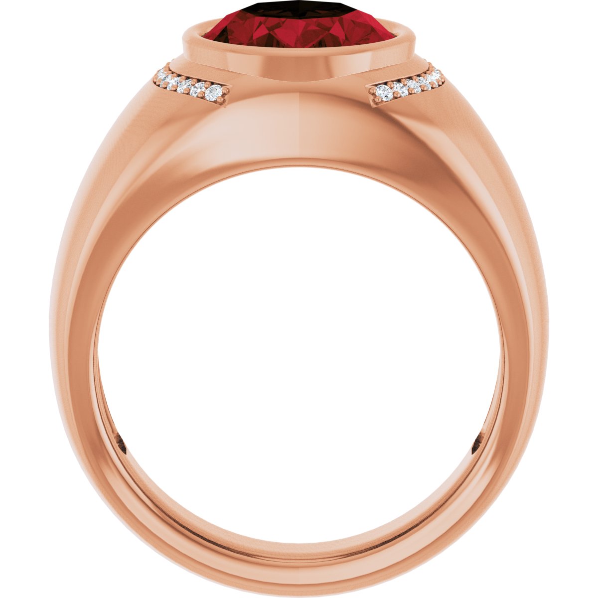 Natural Mozambique Garnet & 1/8 CTW Natural Diamond Ring in 14k rose gold