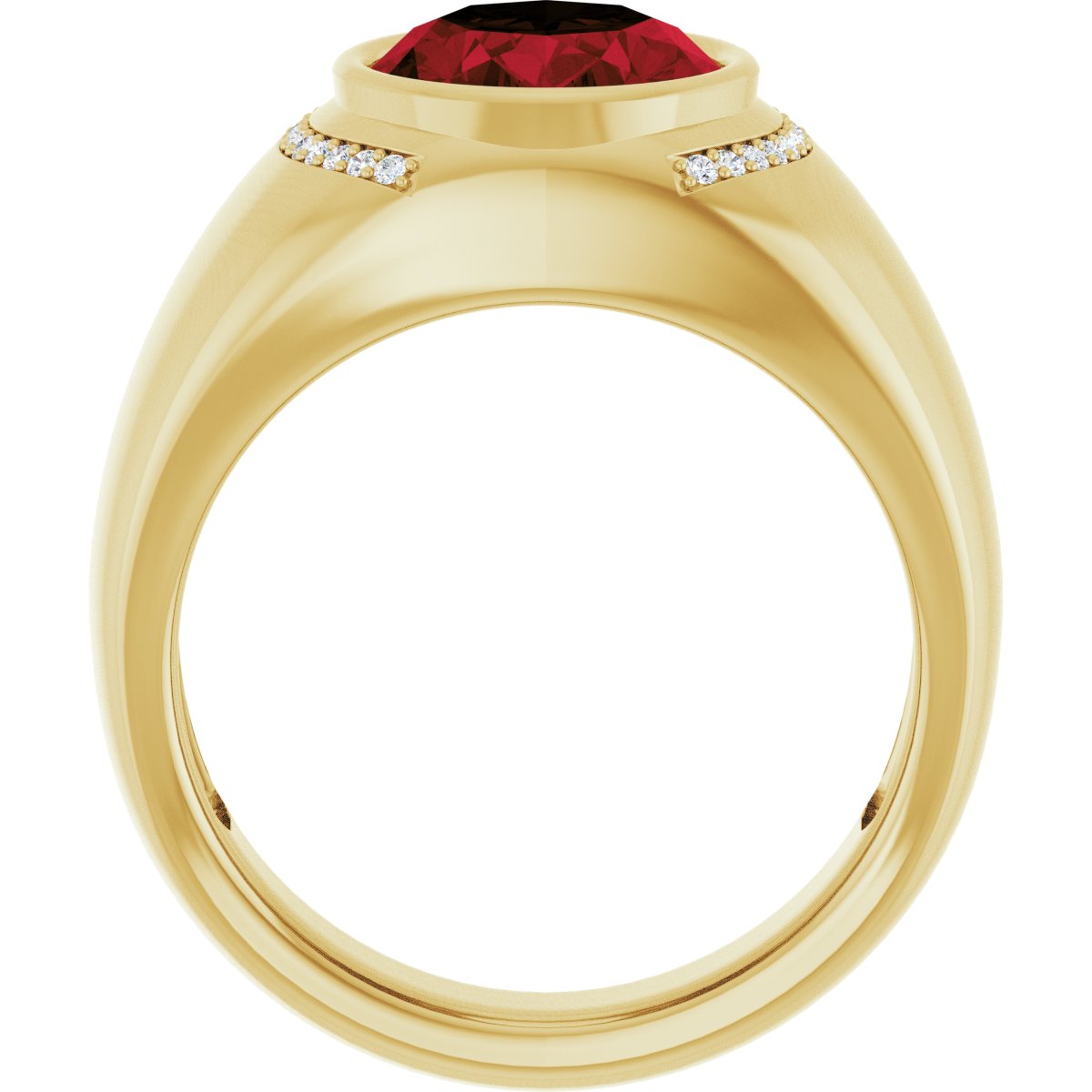 Natural Mozambique Garnet & 1/8 CTW Natural Diamond Ring in 14k yellow gold