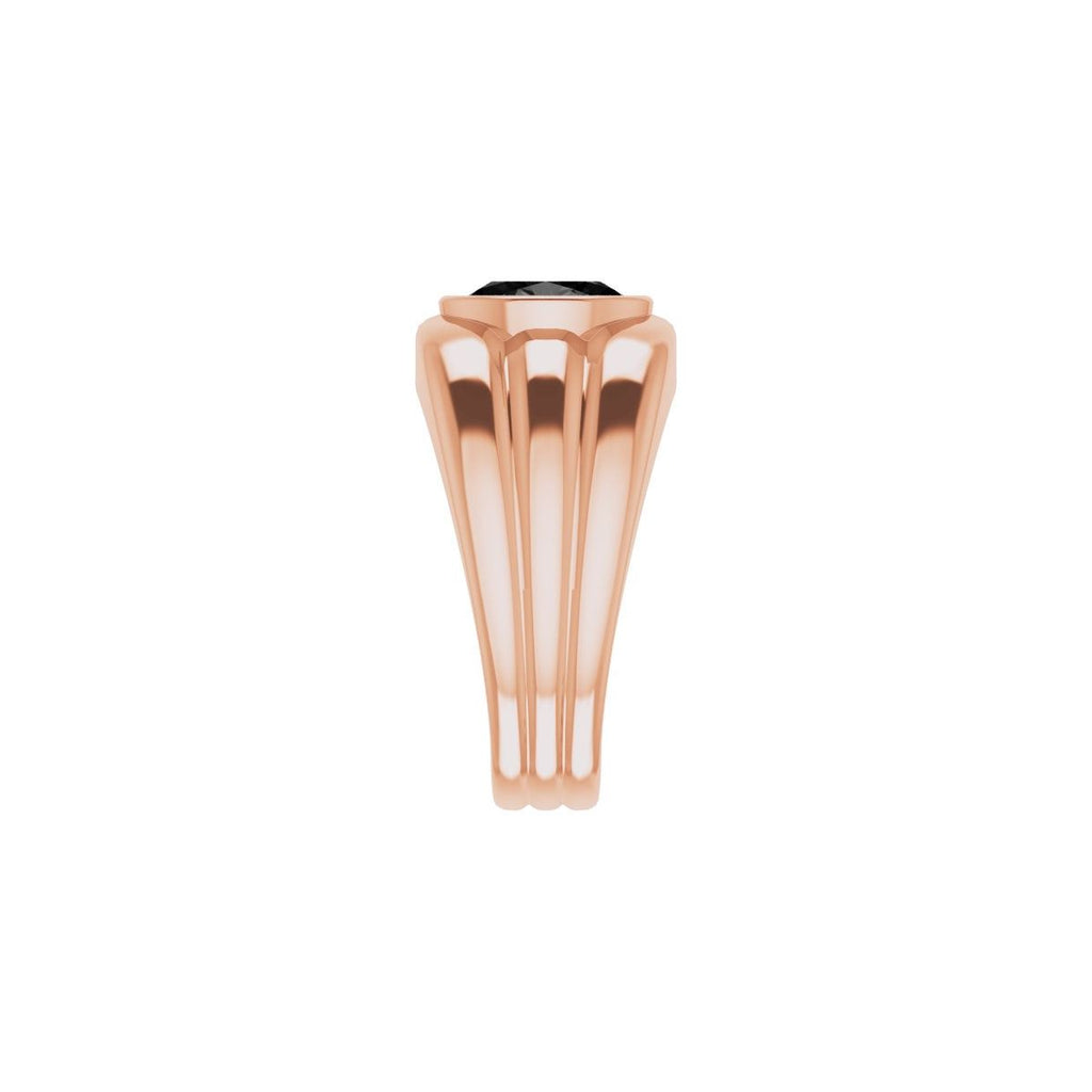 Natural Black Onyx Bezel Ring in 14k rose gold