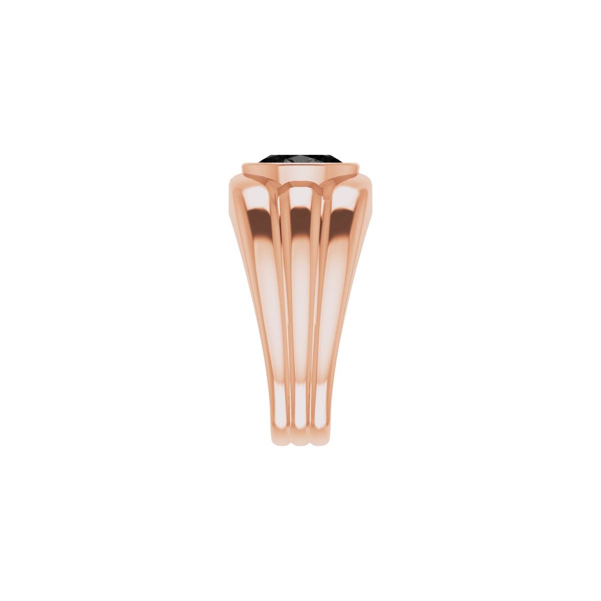 Natural Black Onyx Bezel Ring in 14k rose gold