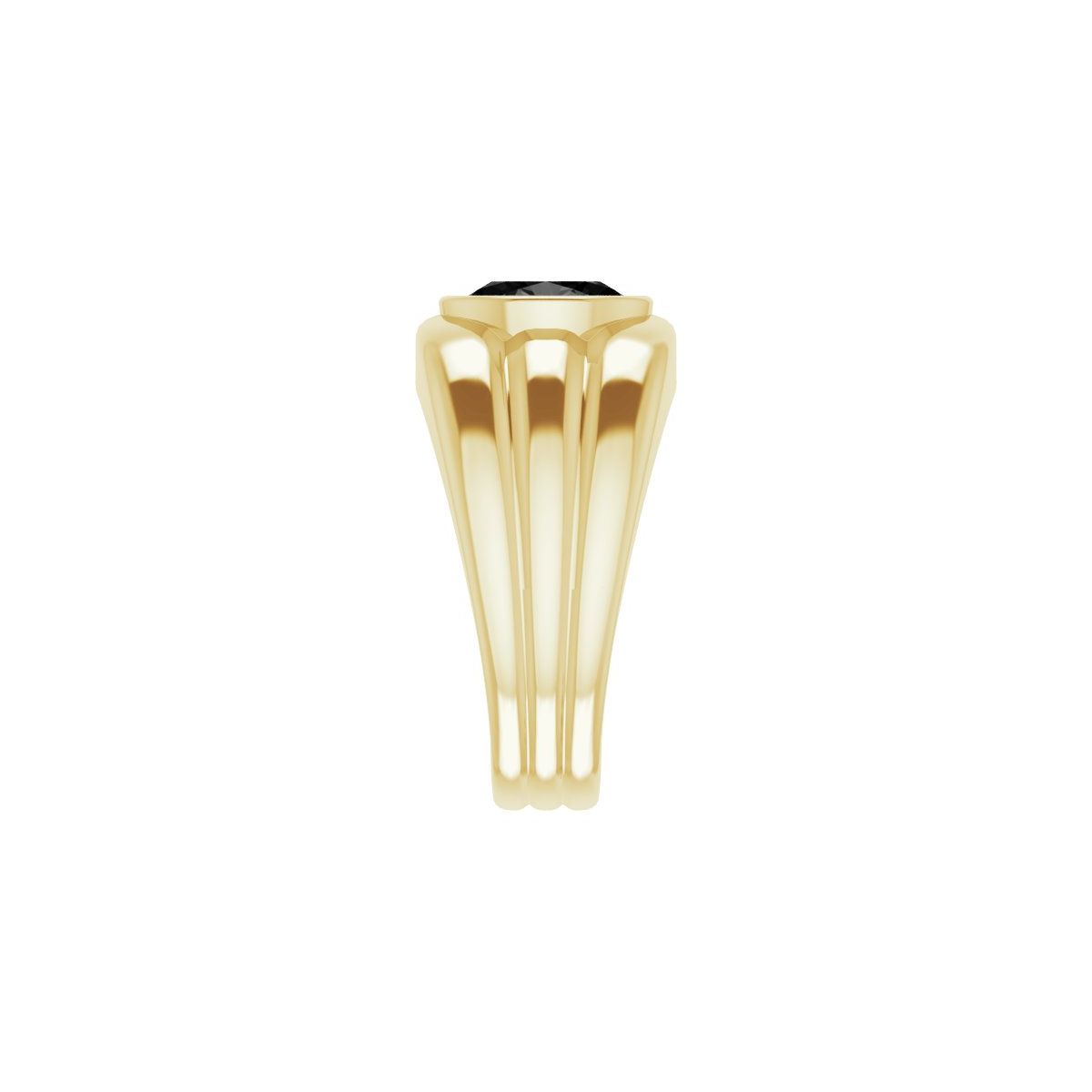 Natural Black Onyx Bezel Ring in 14k yellow gold