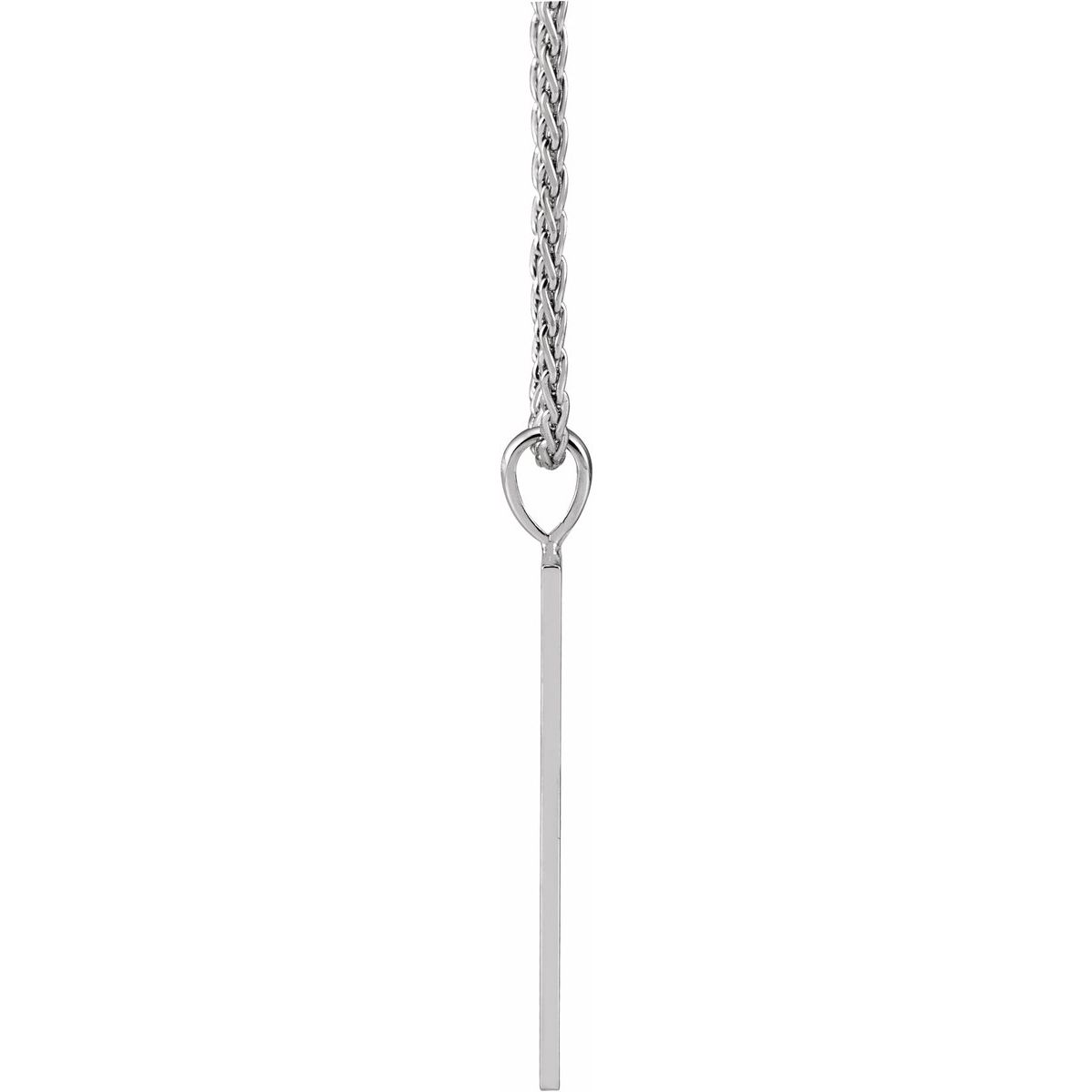 Engravable Geometric Necklace in 14k white gold