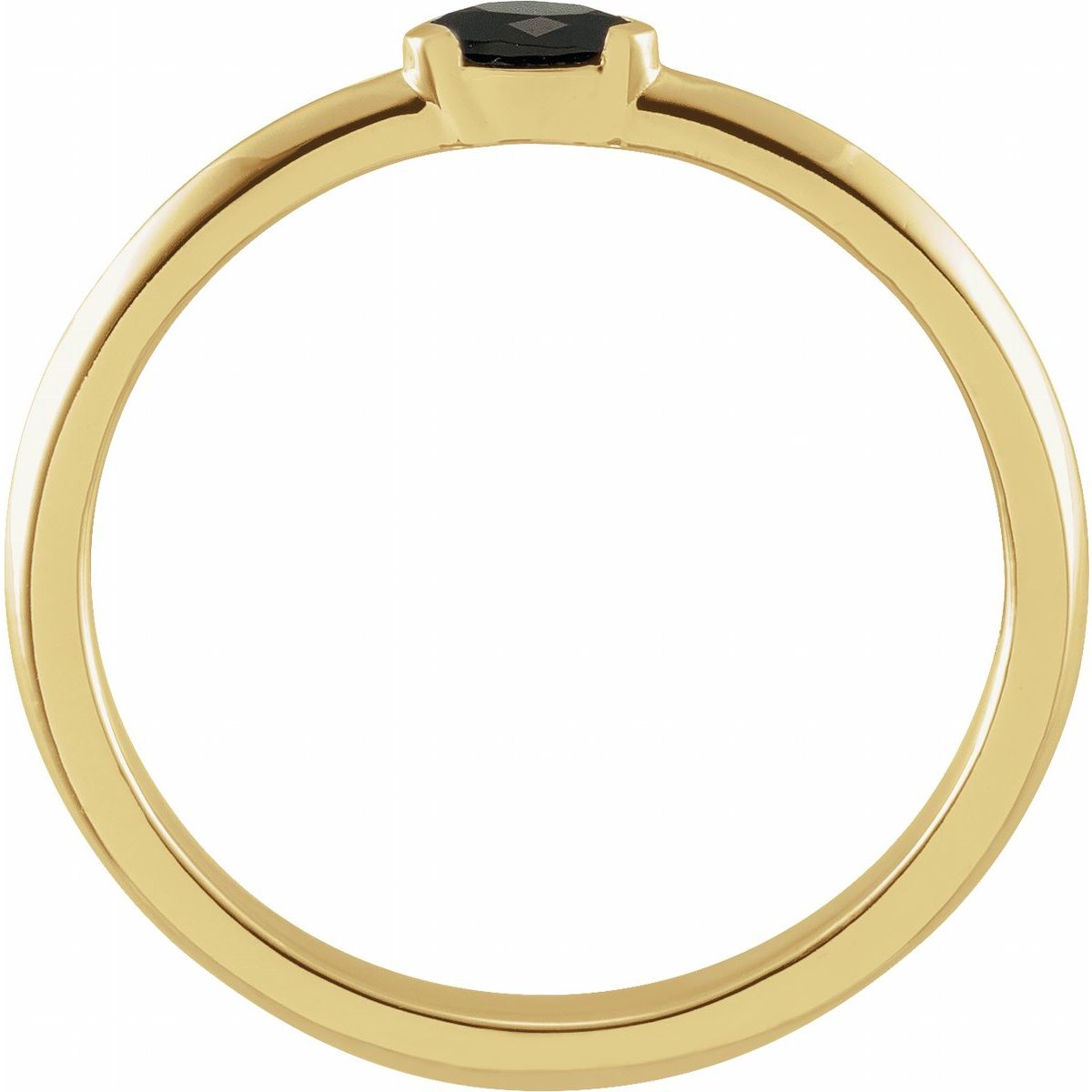 Natural Black Onyx Stackable Ring in 14k yellow gold