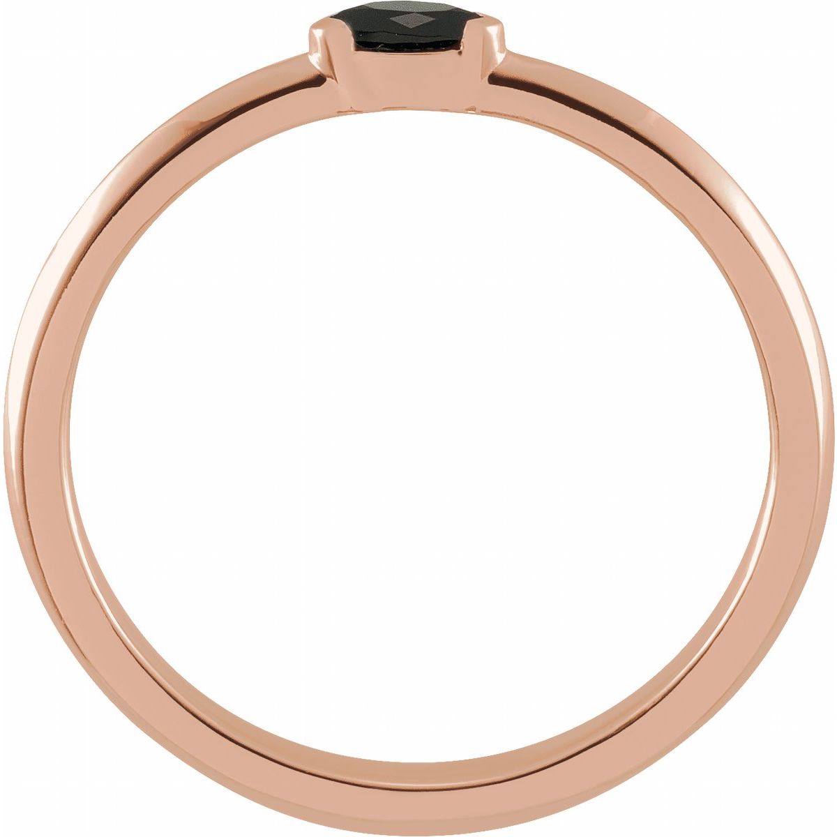 Natural Black Onyx Stackable Ring in 14k rose gold
