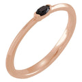 Natural Black Onyx Stackable Ring in 14k rose gold