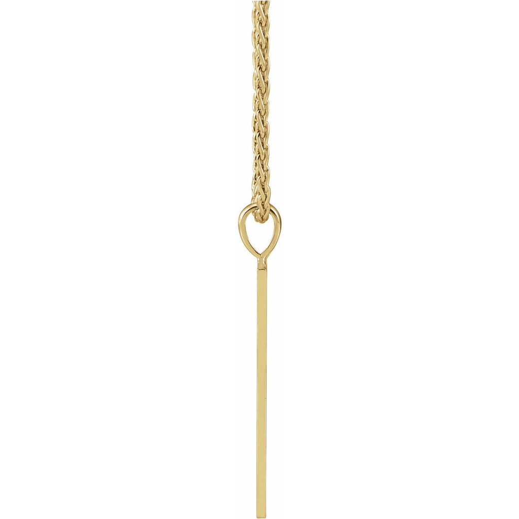 Engravable Geometric Necklace in 14k yellow gold
