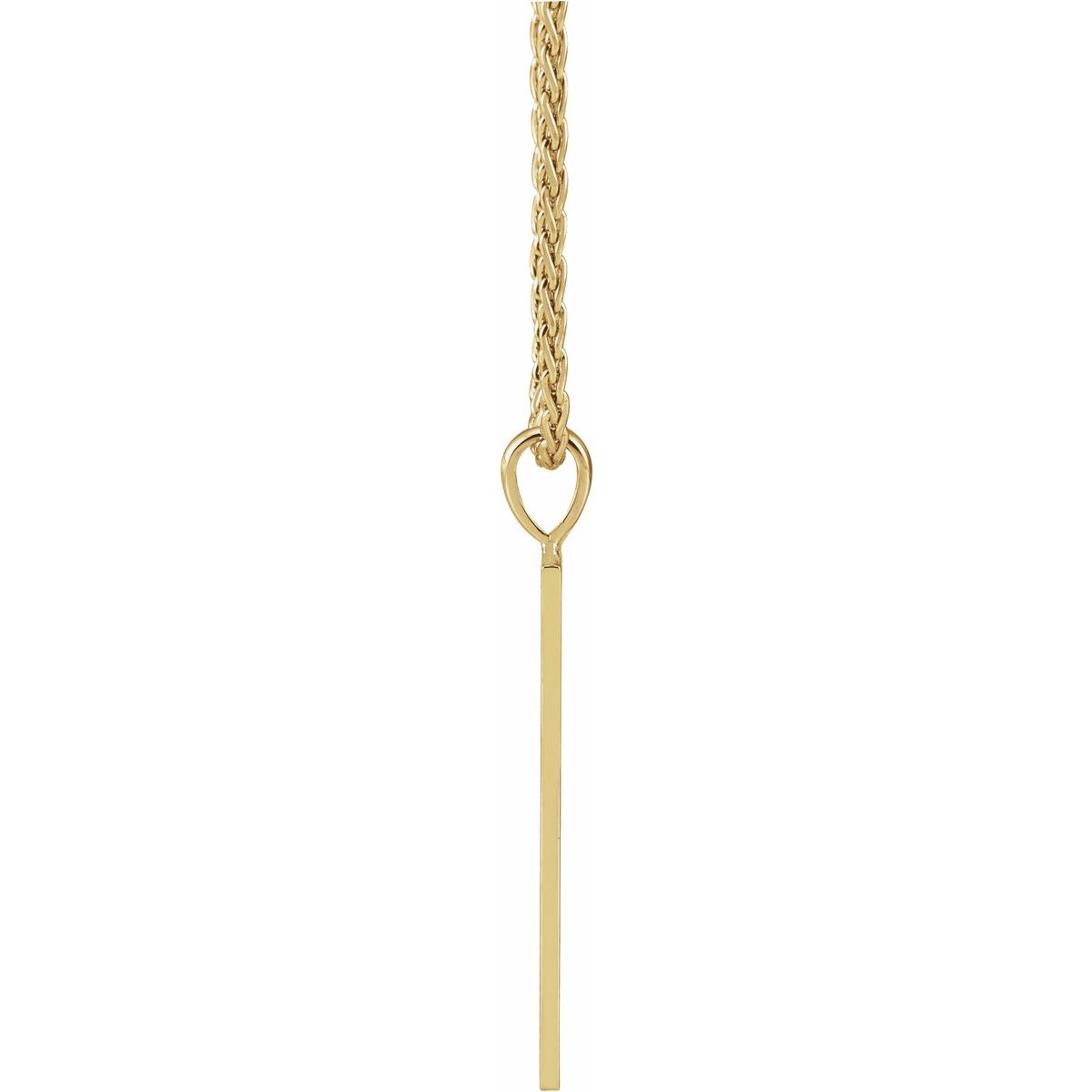 Engravable Geometric Necklace in 14k yellow gold